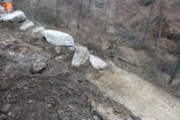 Intervento di ingegneria naturalistica con micropali, contenimento movimento franoso e messa in sicurezza della scarpata sul Chiamogna in Strada Comba, località Vigna Nuova