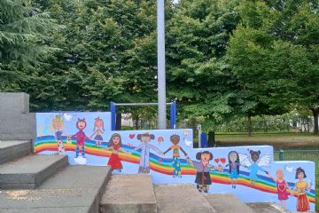 Murales realizzato dai ragazzi partecipanti al progetto "Bolle e Sapone" (bando Regione Piemonte "Azioni per contrasto al disagio ed alla povertà educativa")